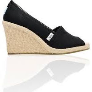 Toms Canvas Wedge Black